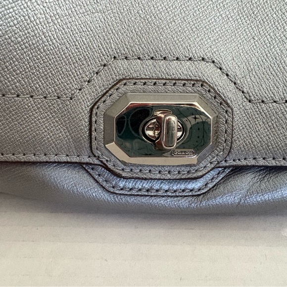 COACH pewter grey two way turnlock satchel - Picture 11 of 16